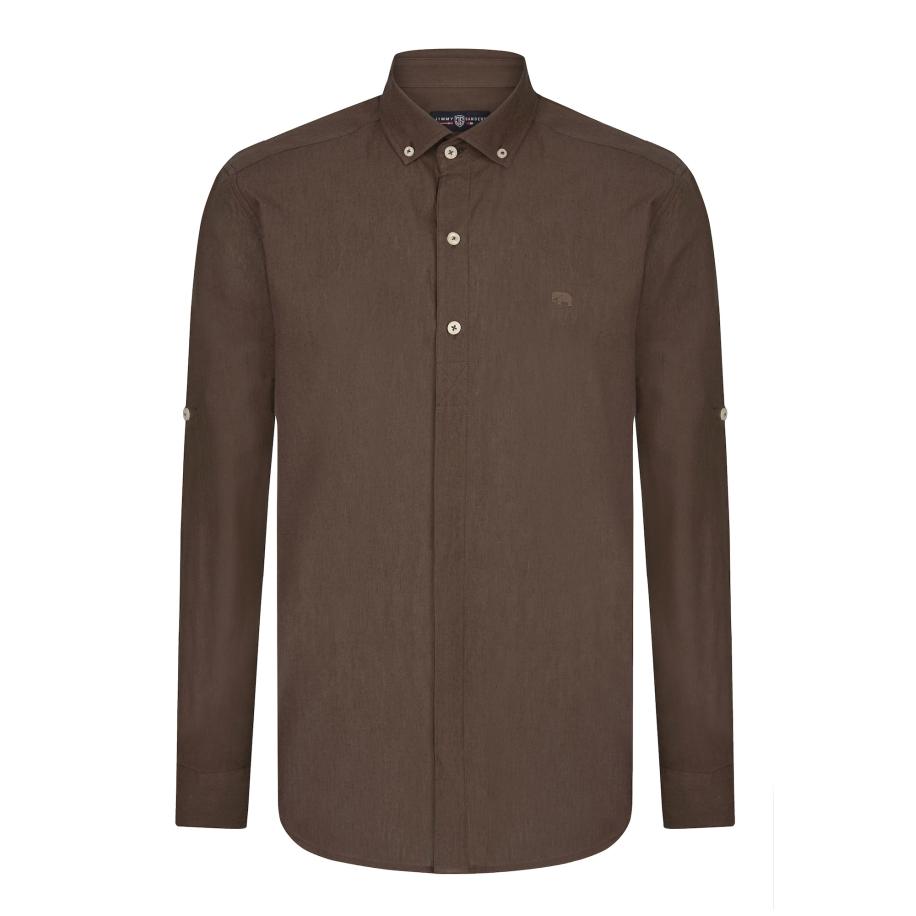 Jimmy Sanders Jimmy Sanders Overhemd bruin -