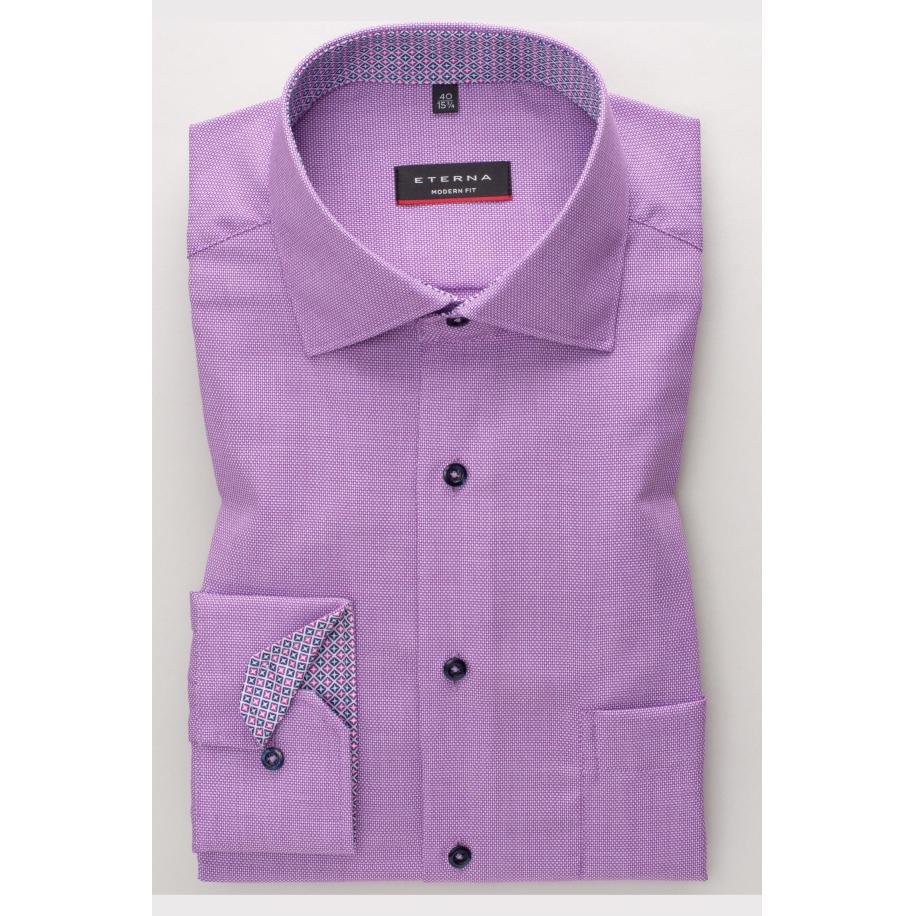 ETERNA Overhemd, Gestructureerd Paars