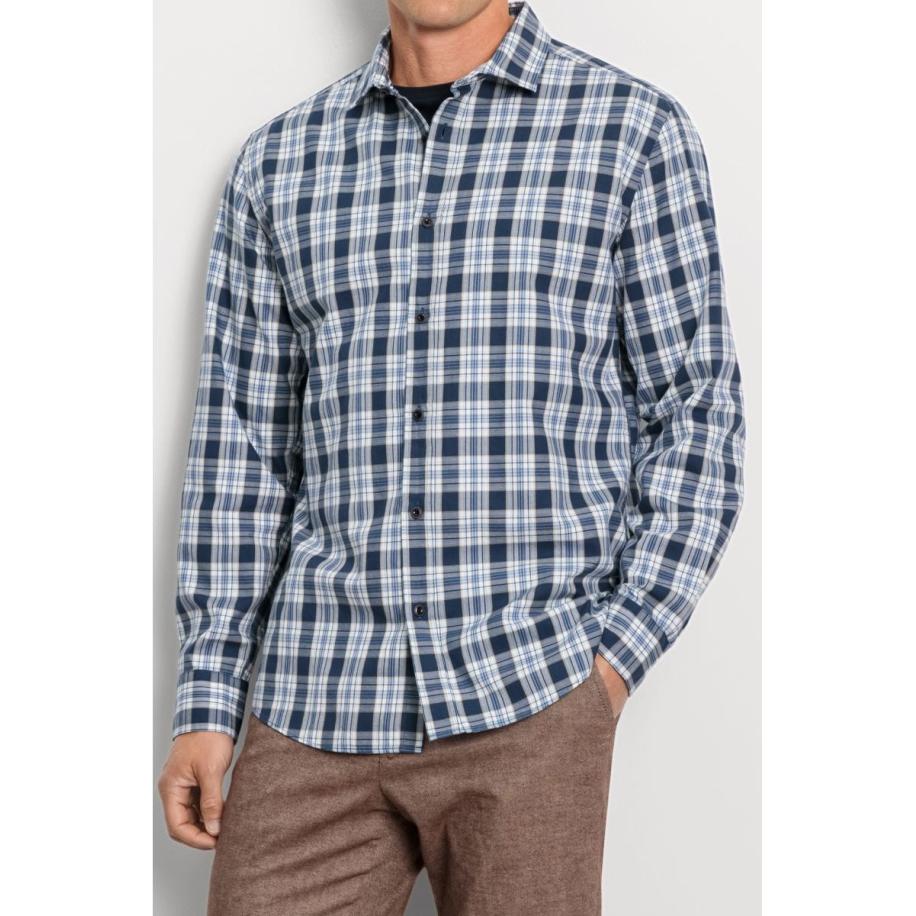 OLYMP Casual Overhemd marine, Ruit Blauw