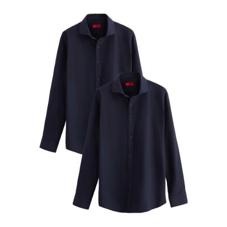 D’S Damat D’S Damat Zakelijk overhemd donkerblauw