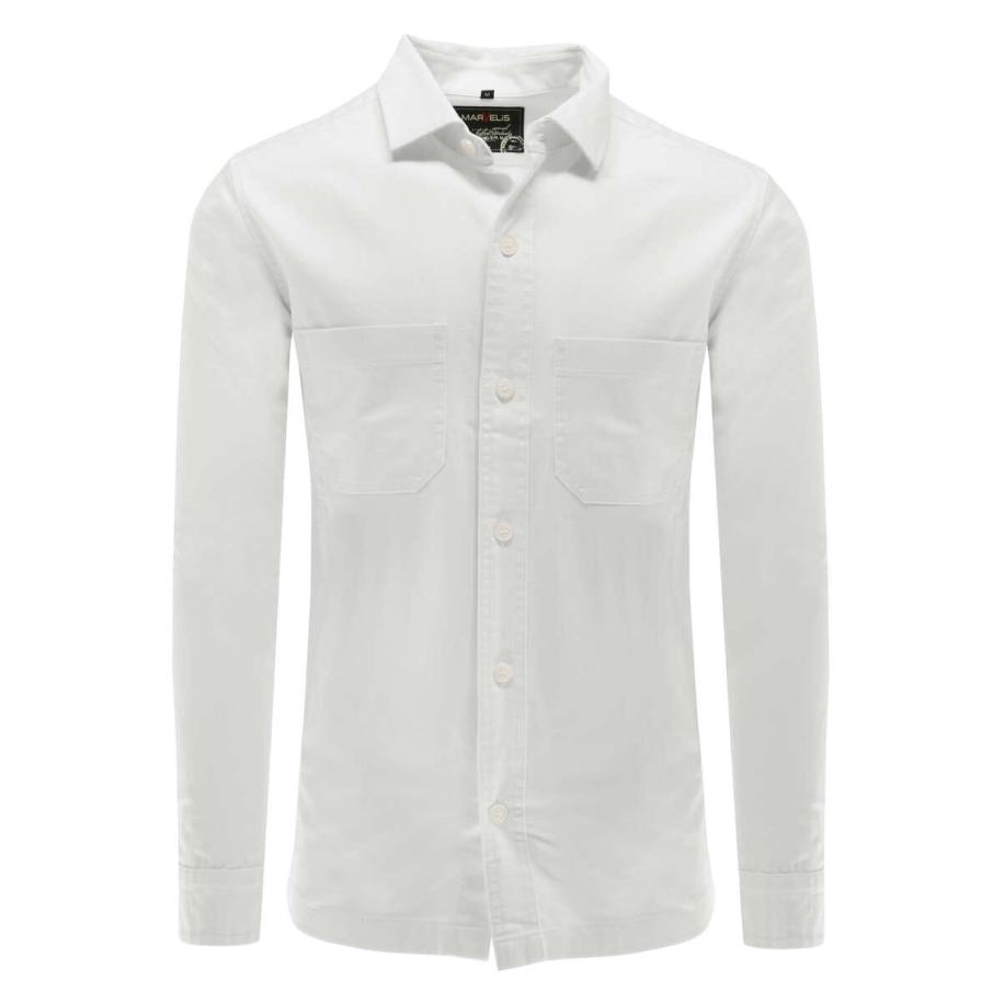 Marvelis Casual Overshirt ecru, Effen Wit