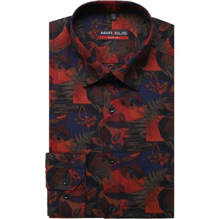 Marvelis Overhemd blauw/oranje, Motief