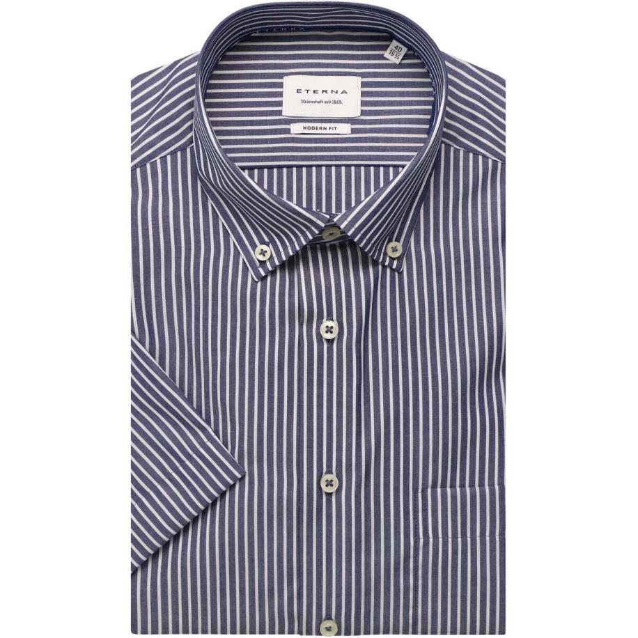 ETERNA Overhemd Korte mouw marine Blauw