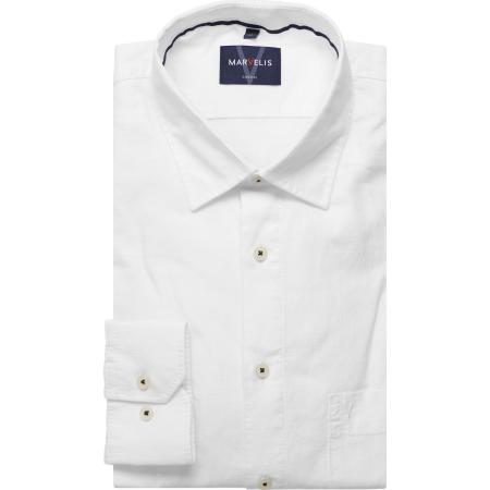 Marvelis Casual Overhemd wit, Effen