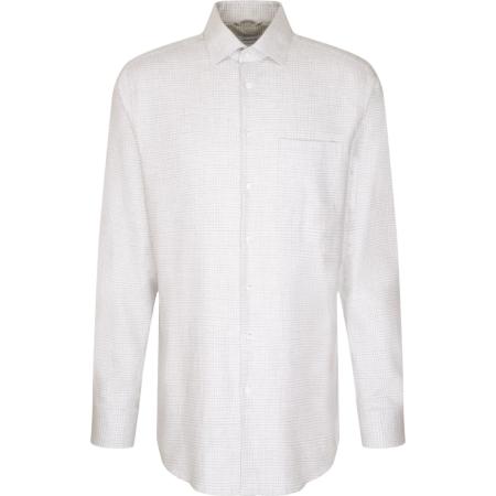 Seidensticker Flanellen Overhemd lichtgrijs, Ruit