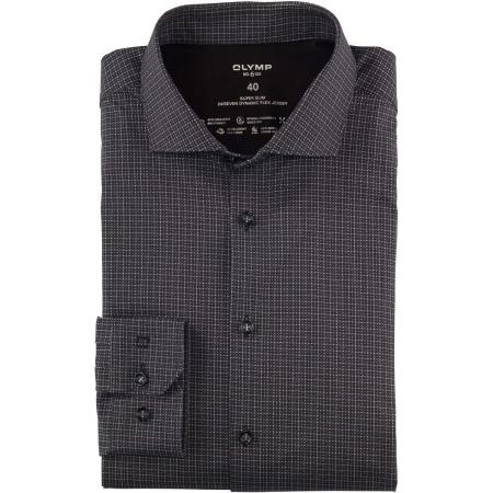 OLYMP No. Six 24/Seven Jersey shirt zwart, Bedrukt