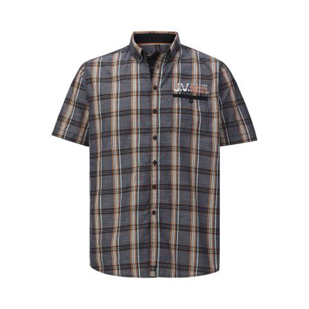 Jan Vanderstorm Overhemd Korte mouw donkergrijs