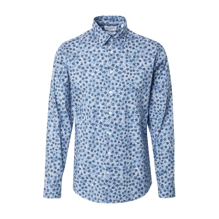 Lindbergh Lindbergh Overhemd navy / lichtblauw / wit -