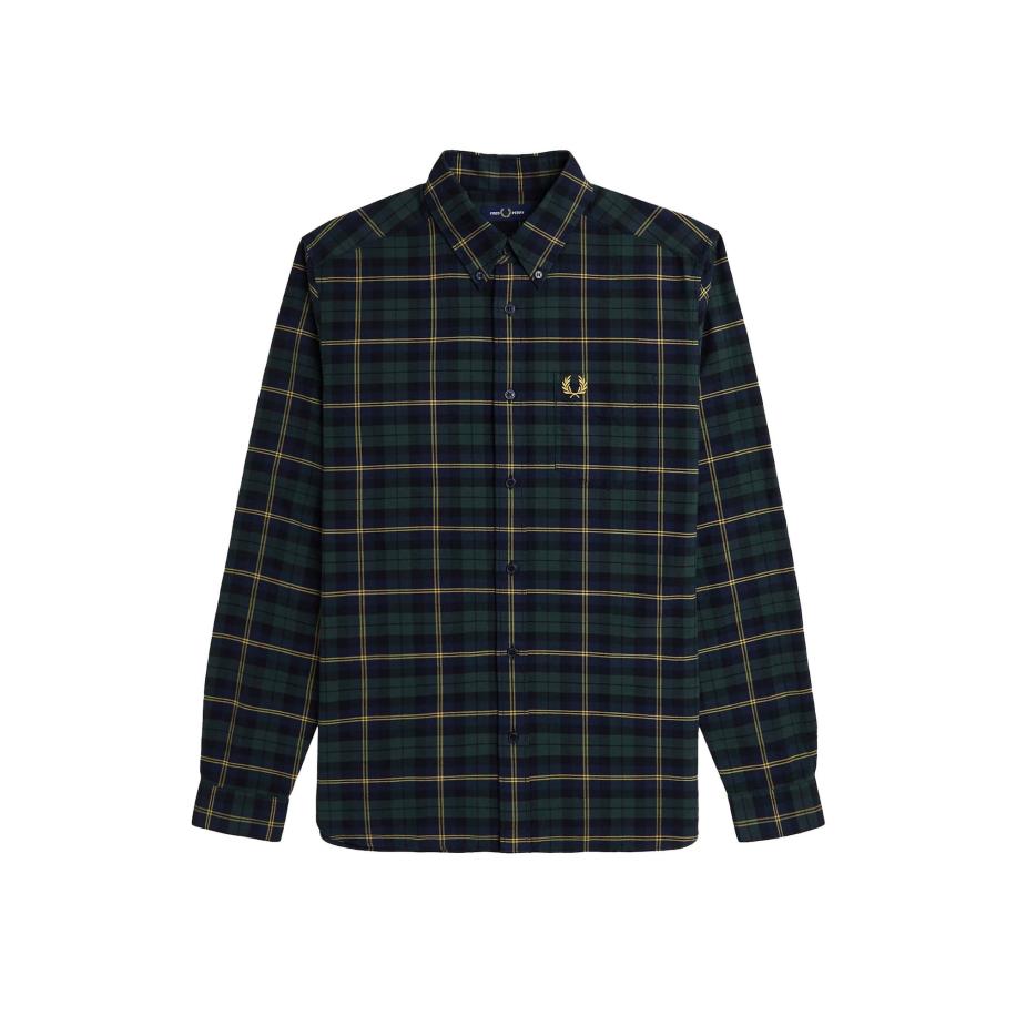 Fred Perry Fred Perry Overhemd nachtblauw / grijs / petrol -