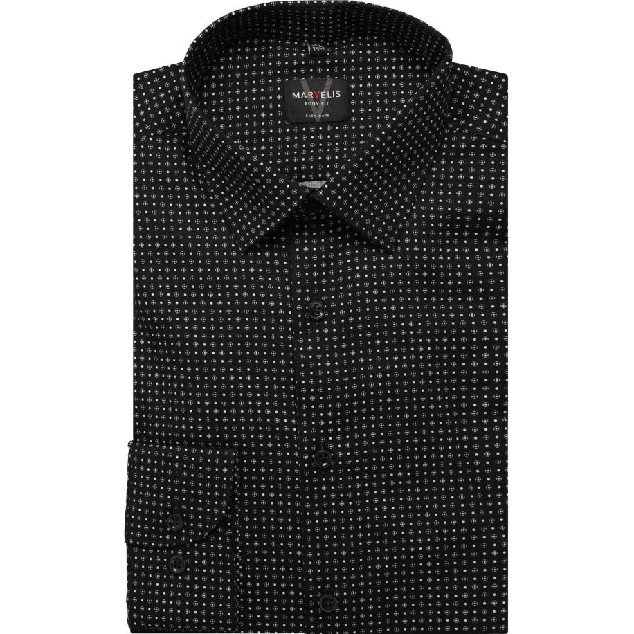 Marvelis Overhemd zwart, Bedrukt Zwart