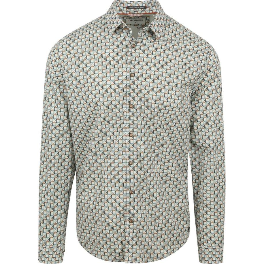 No Excess Overhemd Groen Multicolour Print Multicolor