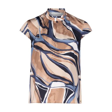 Betty & Co Betty & Co Blouse beige / crème / blauw / donkerblauw