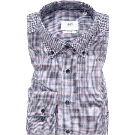 ETERNA 1863 Flanellen Overhemd blauw, Ruit