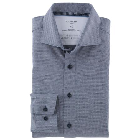 OLYMP Luxor 24/Seven Jersey shirt marine, Gestructureerd