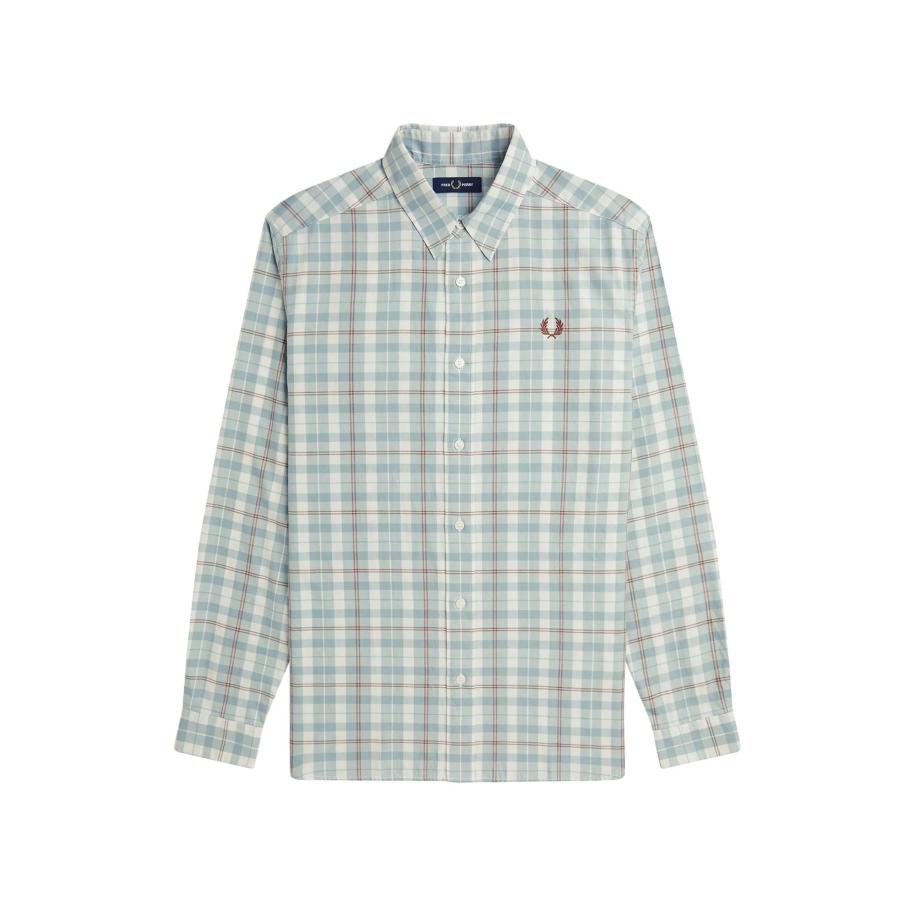 Fred Perry Fred Perry Overhemd bruin / mintgroen / pastelgroen -