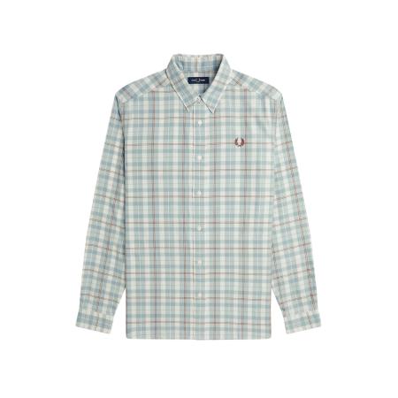 Fred Perry Fred Perry Overhemd bruin / mintgroen / pastelgroen