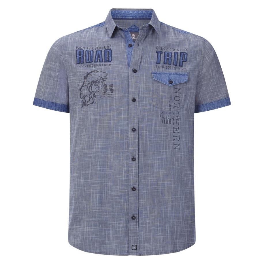 jan vanderstorm Jan Vanderstorm Overhemd Nattfari blauw / blauw denim -