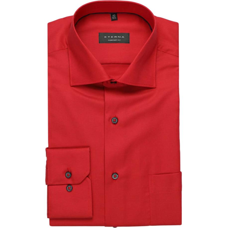 ETERNA Overhemd bes, Effen Rood