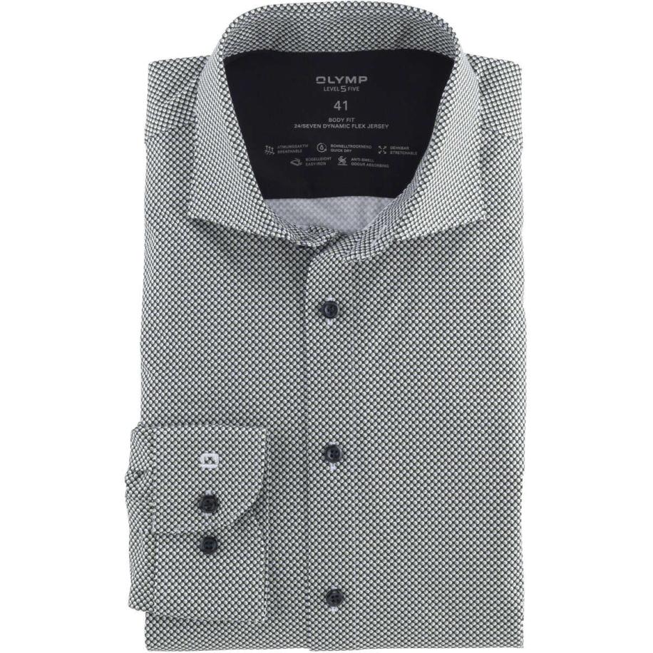 OLYMP Level Five 24/Seven Jersey shirt blauw/groen, Motief Multicolor