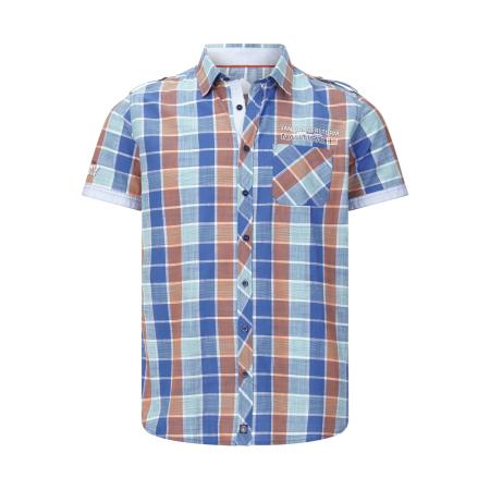 Jan Vanderstorm Overhemd Korte mouw blauw