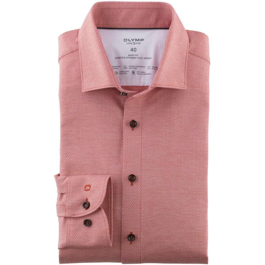 OLYMP Level Five 24/Seven Jersey shirt rood-oranje, Motief Multicolor