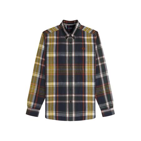 Fred Perry Fred Perry Overhemd navy / donkergeel / donkeroranje