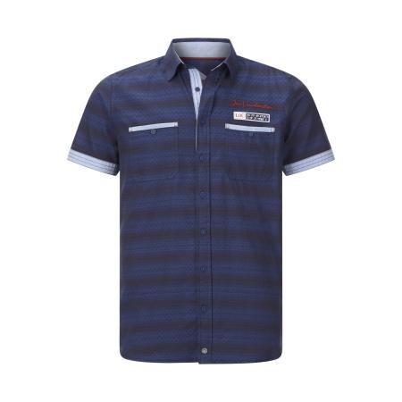 Jan Vanderstorm Overhemd Korte mouw donkerblauw