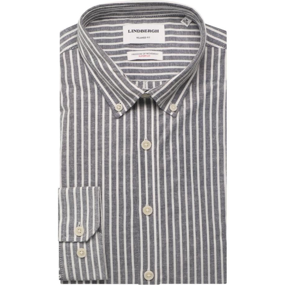 Lindbergh Overhemd blauw, Gestreept Blauw