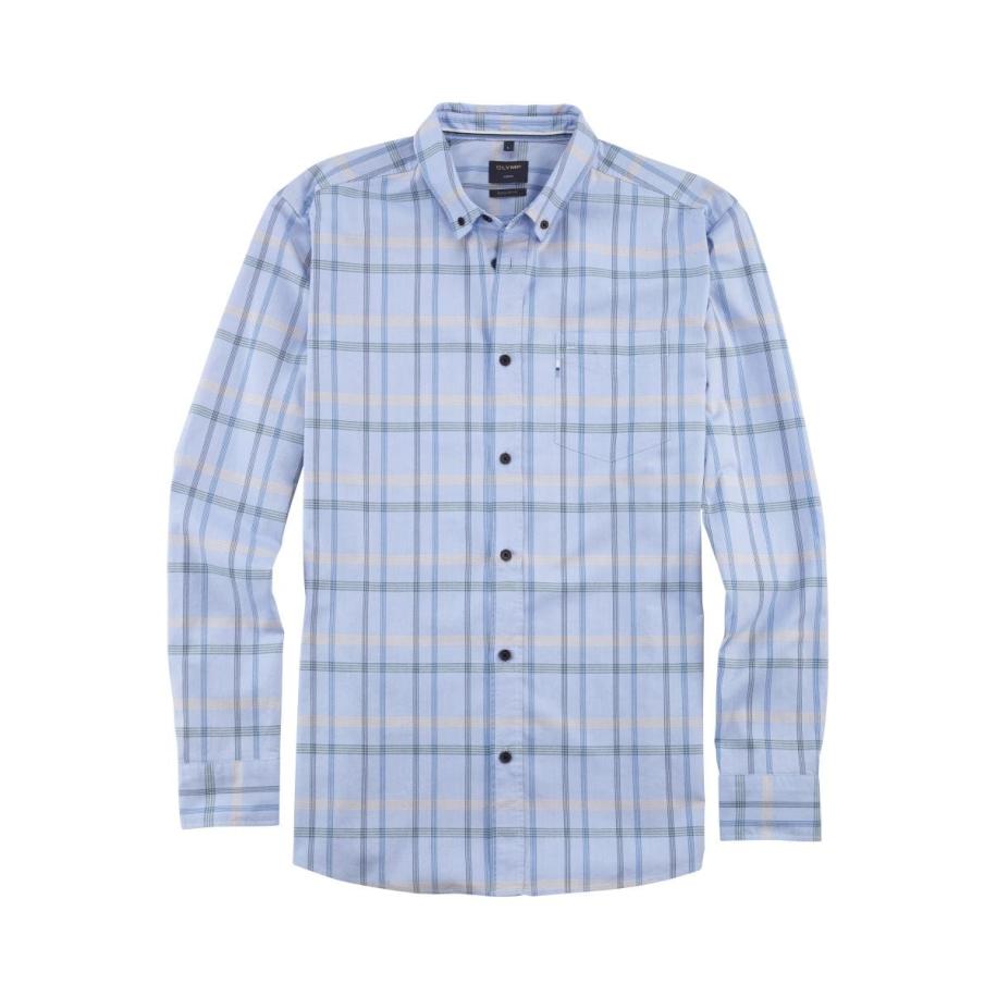OLYMP Casual Overhemd blauw, Ruit Blauw