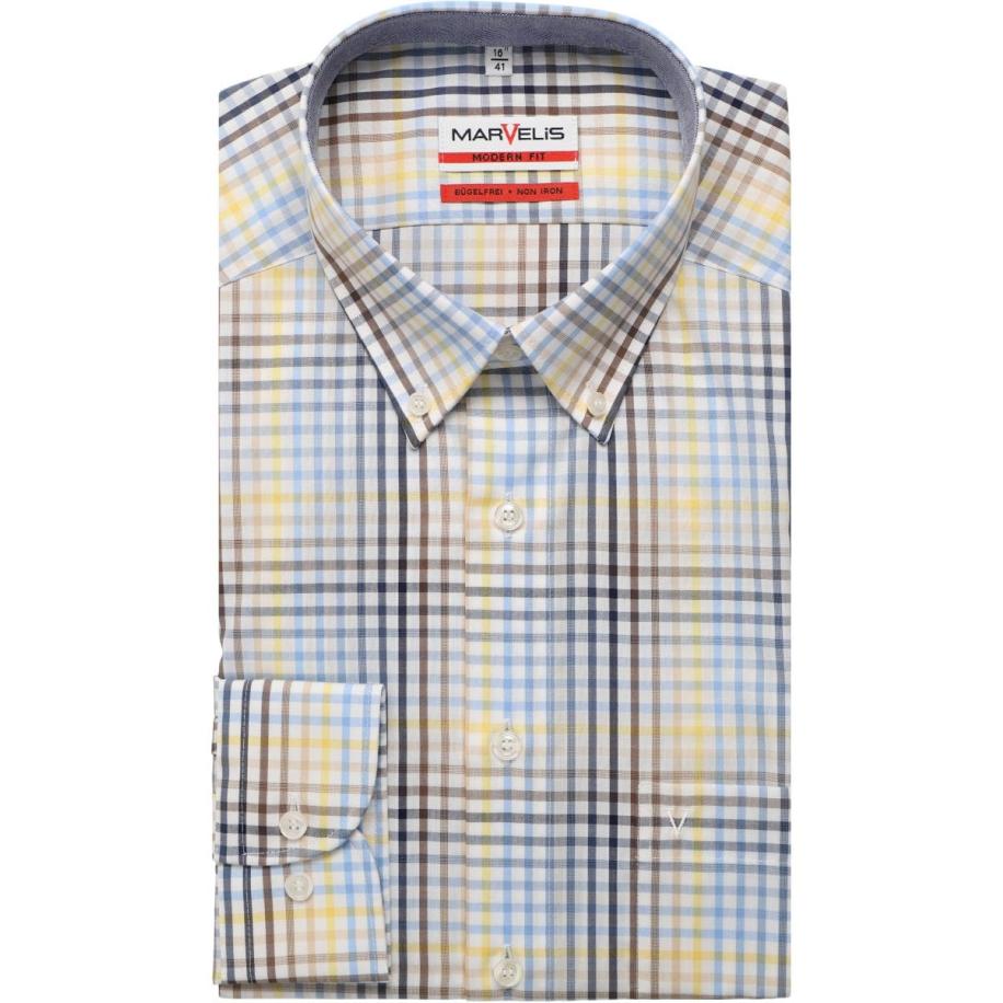 Marvelis Overhemd blauw, Ruit Blauw