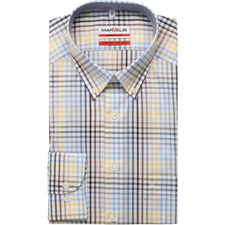 Marvelis Overhemd blauw, Ruit