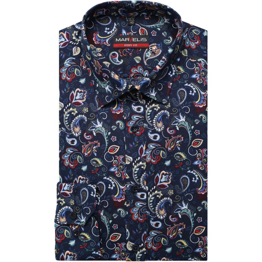 Marvelis Overhemd marine, Bedrukt Multicolor