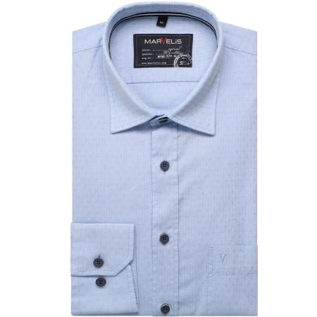 Marvelis Casual Overhemd blauw, Effen