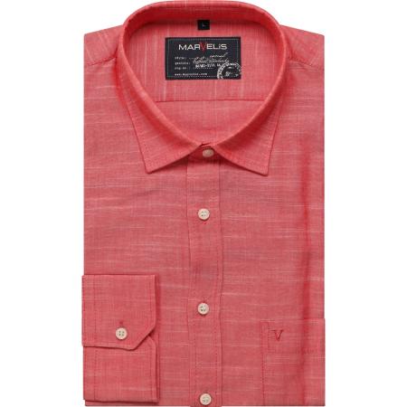 Marvelis Casual Overhemd rood, Effen