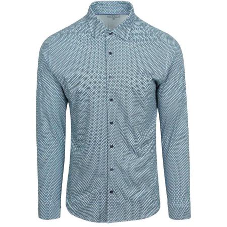 Desoto Overhemd Print Bloem Blauw Groen