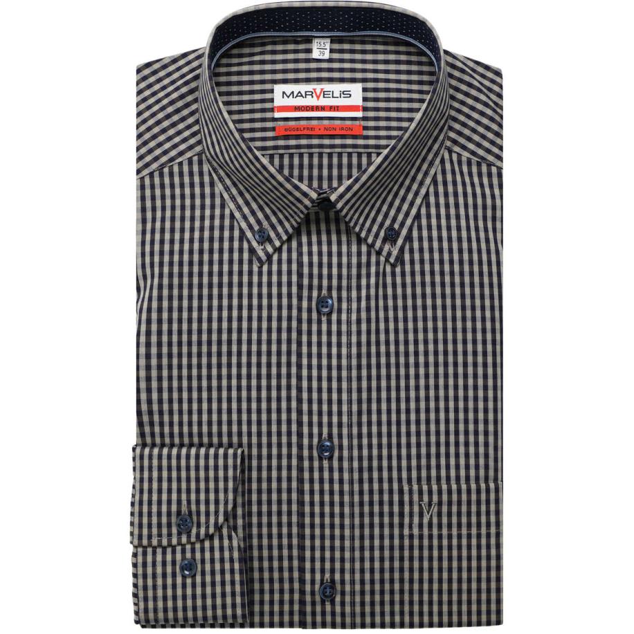 Marvelis Overhemd olijf, Ruit Groen