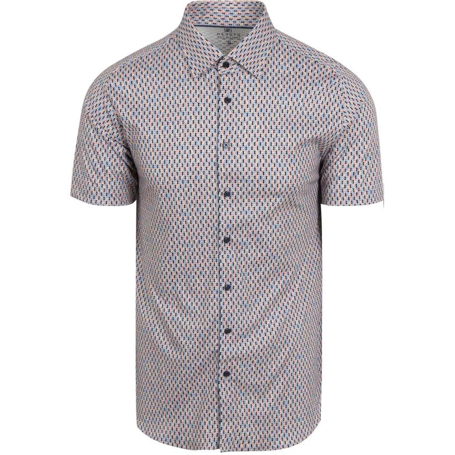Desoto Short Sleeve Jersey Overhemd Grapefruit Multicolor Blauw