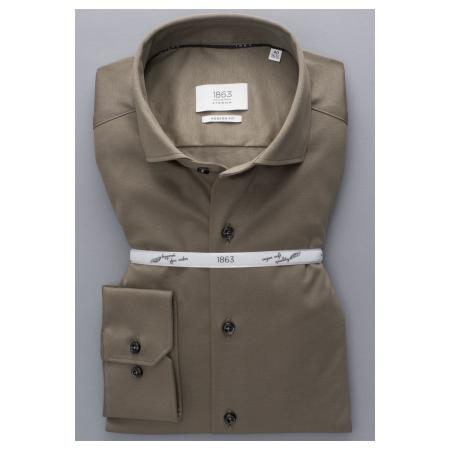 ETERNA 1863 Jersey shirt bruin, Effen