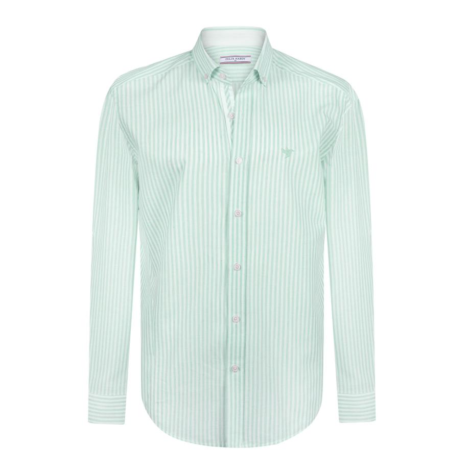 Felix Hardy Felix Hardy Overhemd lichtgroen / natuurwit -