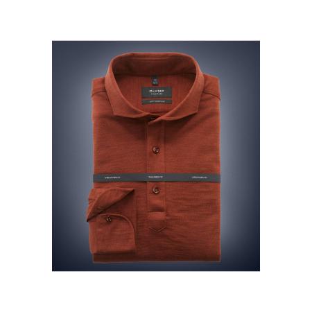 OLYMP SIGNATURE Soft Business Jersey shirt oranje, Effen
