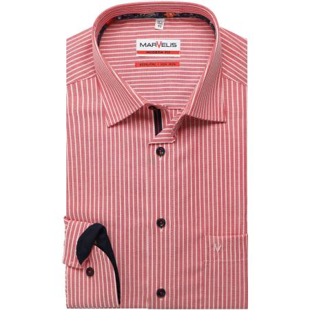 Marvelis Overhemd rood, Gestreept