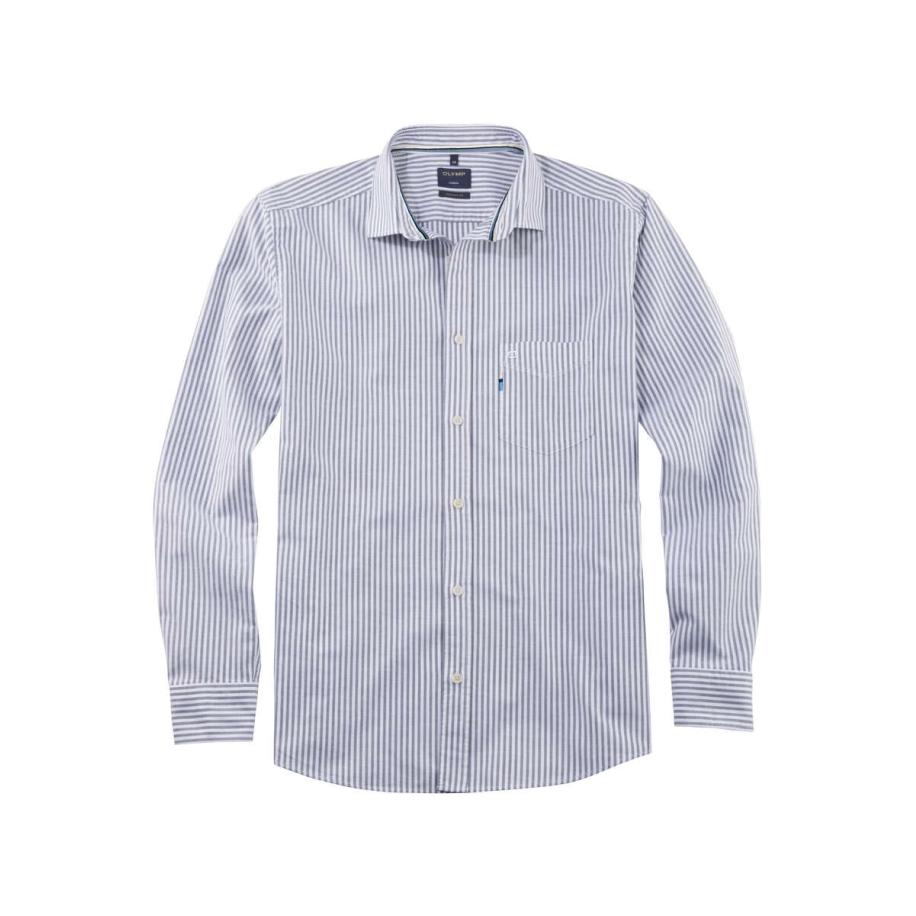 OLYMP Casual Overhemd zwart, Gestreept Zwart