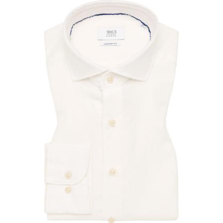 ETERNA 1863 Linnen Overhemd wit, Gestructureerd