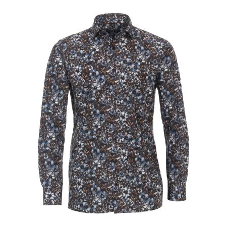 Casa Moda Overhemd blauw, Bedrukt