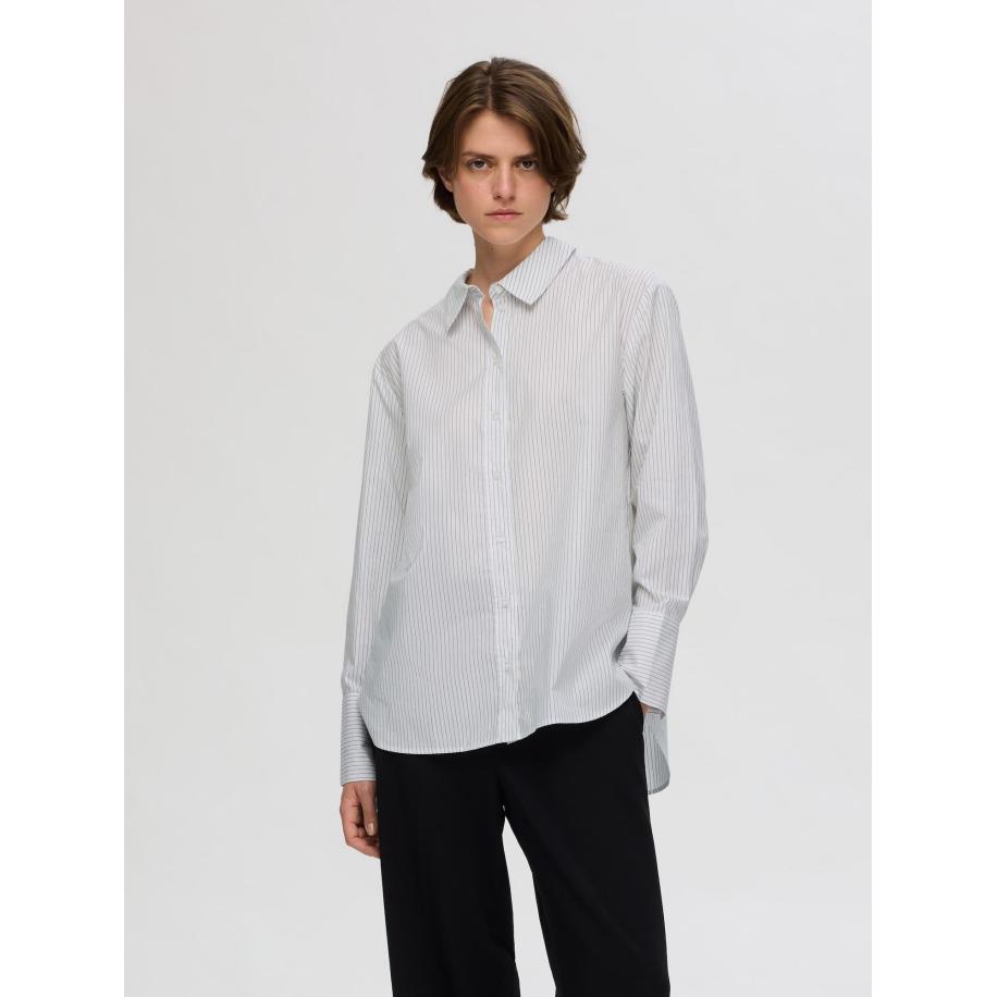 Selected SELECTED Blouse grijs / wit -