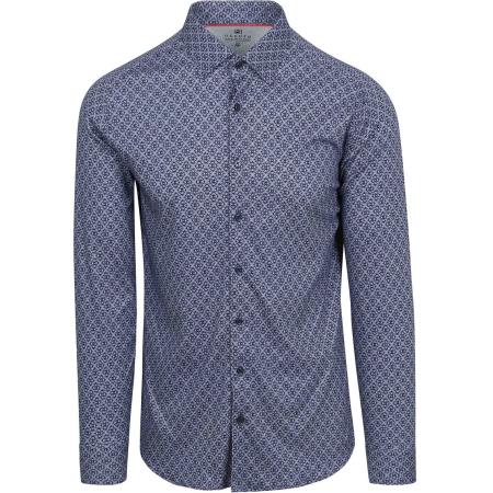Desoto Overhemd Print Donkerblauw