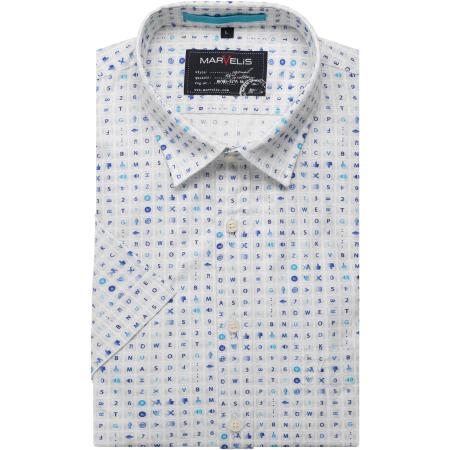 Marvelis Casual Overhemd Korte mouw turquoise