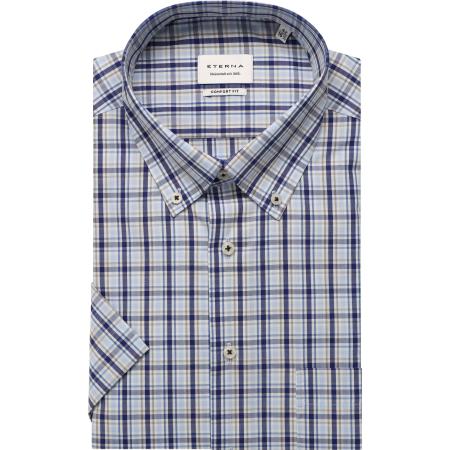 ETERNA Overhemd Korte mouw beige