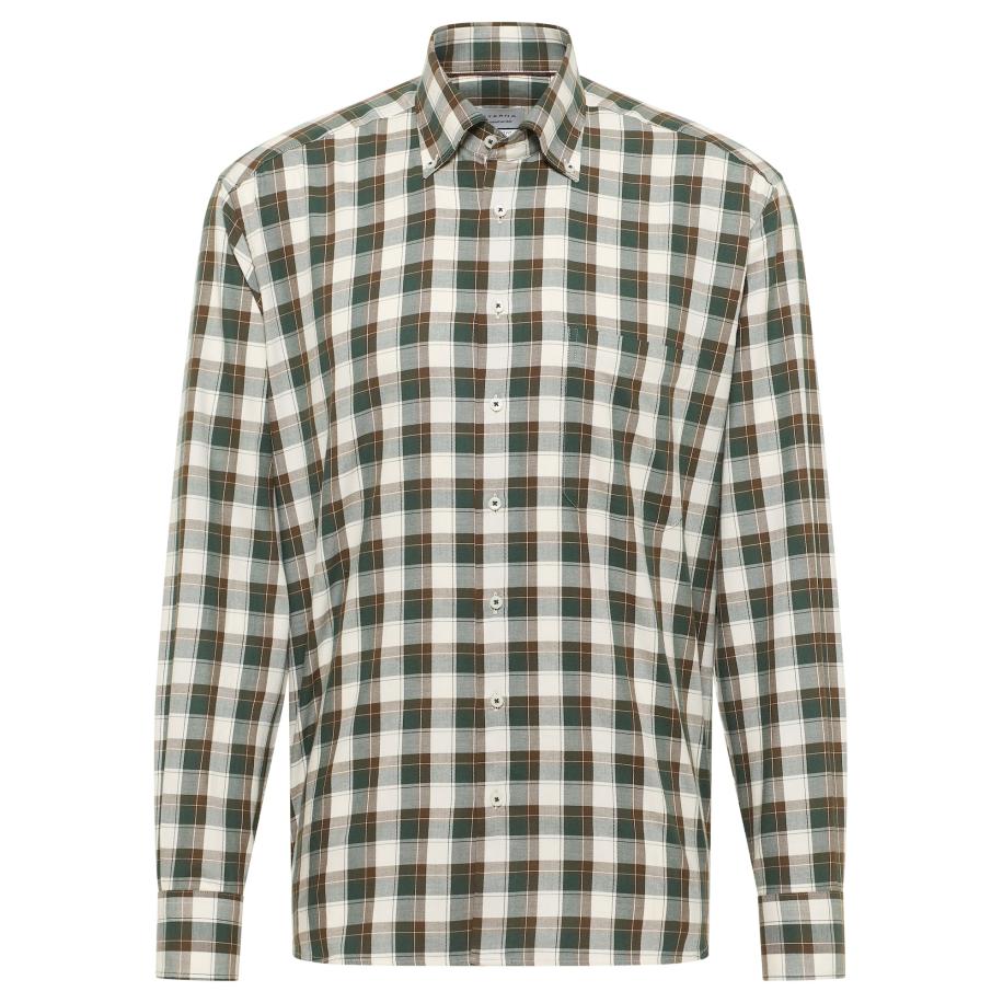 Eterna ETERNA Zakelijk overhemd lichtbeige / bruin / olijfgroen / smaragd -