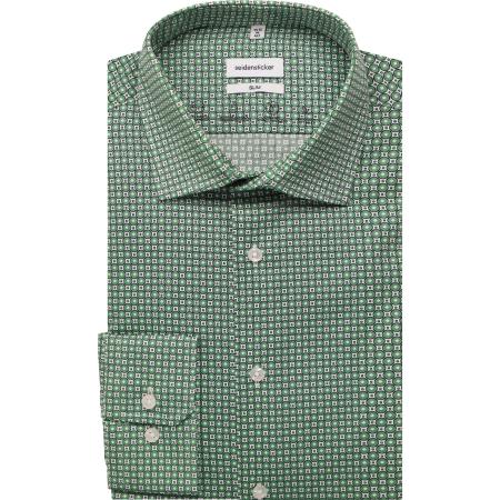 Seidensticker Overhemd groen, Bedrukt